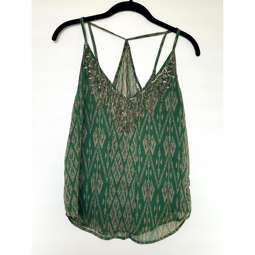 Urban Outfitters Green Tank with Metal Sequins